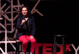 Xoxi on nov 9 2019 during her TEDx talk 